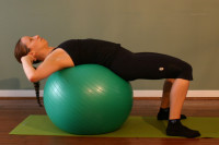 Exercise Ball Straight Crunch Technique